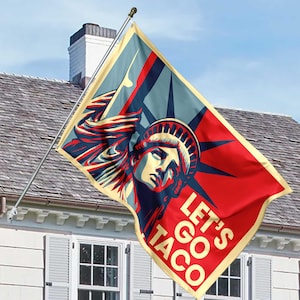 Let's Go TACO Flag, Anti Trump House Flag, Protest Flag, Political Banner, Anti Maga Flag, Activist Flag, Resistance Nope To Fascism Flag