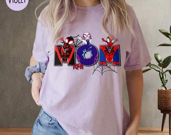 Camiseta personalizada de Spider-Man Hero Squad, camiseta personalizada de Spider-Man Hero Movie, regalo para el Día de la Madre para mamá, abuela y abuela.