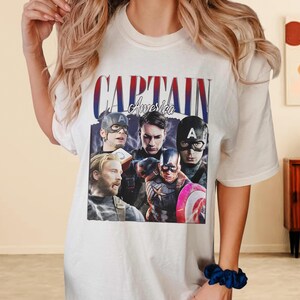 Captain America Shirt, Captain America Comfort Color Shirt, Steve Rogers Unisex Shirt, Superhero Shirt, Shirt Gift For Captain America Lover image 2