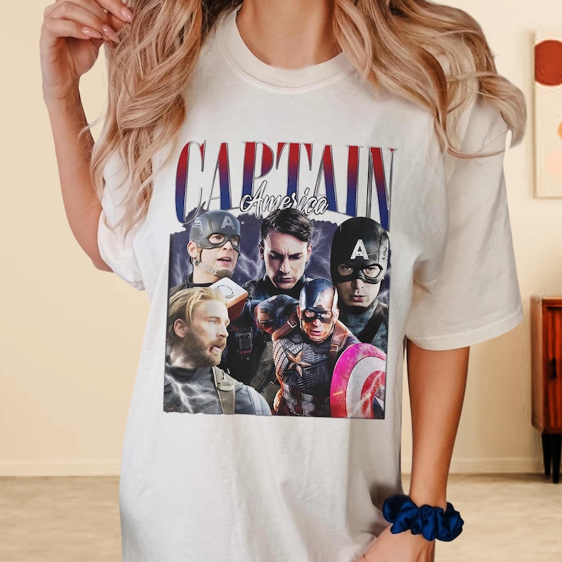 Captain America Shirt, Captain America Comfort Color Shirt, Steve Rogers Unisex Shirt, Superhero Shirt, Shirt Gift For Captain America Lover image 2