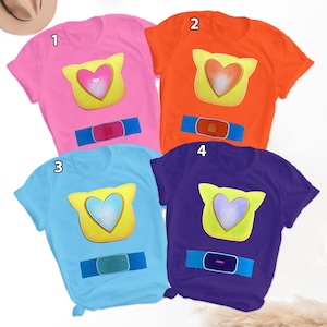 Super Cat Suit Costume, Cat Hero Group Matching Shirt, Custom Cat Friend Halloween Shirt, Cat Heart Costume Family Vacation 2024 Tee