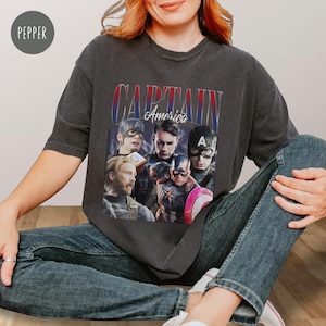 Captain America Shirt, Captain America Comfort Color Shirt, Steve Rogers Unisex Shirt, Superhero Shirt, Shirt Gift For Captain America Lover image 1