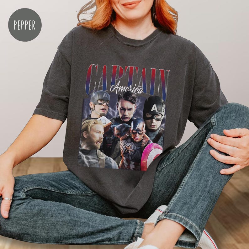 Captain America Shirt, Captain America Comfort Color Shirt, Steve Rogers Unisex Shirt, Superhero Shirt, Shirt Gift For Captain America Lover image 1