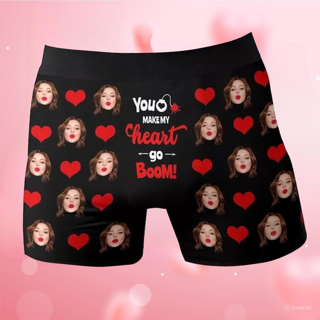 Custom Boxers for Men With Funny Photo Face, Wedding Gift, Custom ...