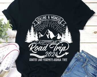Personalized Road Trip Shirts, Custom Road Trip Family Matching T-Shirts 2024, Group Travel Matching Shirts, Best Vacation Tee For Family RE