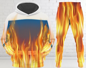Fantastic Fire Hero 3D Hoodie, Flame Superhero Costume Halloween Shirt, Fire Hero Four All Over Printed Sweatshirt