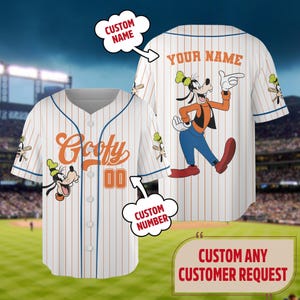 Custom Wdw Goofy Baseball Jersey, Custom Kid Youth Adult Wdw Jersey, Mickey WDW Trip Gift for Sport Fans, Birthday Boy Tee