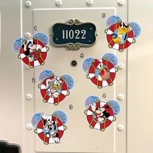 Personalized Disney Cruise Mickey Minnie Door Magnets, Custom Mickey And Friends Cruise Themed Magnet, Donald, Pluto, Goofy, Daisy Gifts