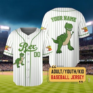Personalized Wdw Toy Story 5 Characters Baseball Jersey, Custom Woody Buzz Lightyear Lilypad Shirts, Toy Story Baseball Team Outfit Bild 4