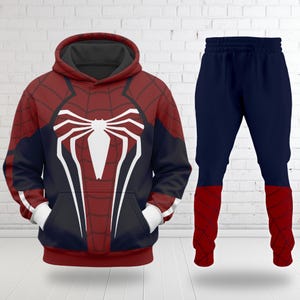 Spider Man Inspired Halloween Costume Hoodie, Peter Parker Cosplay Costume 3D Sweatshirt, 3D Halloween Party Outfit, All Over Print Hoodie