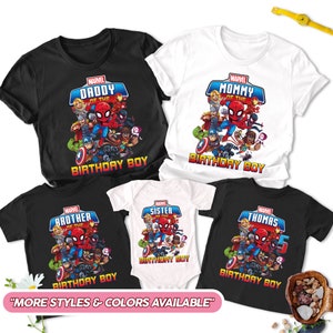Personalized Birthday Shirt For Superhero, Superhero Family Custom Shirt, Super Hero Birthday Theme Party Shirt, Hero Family Matching Tee