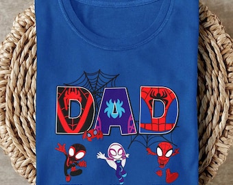 Personalized Spidey Hero Dad T-Shirt, Custom Dad Spiderman Movie Matching Shirt, Funny Spider Hero Team Father's Day Birthday Gift