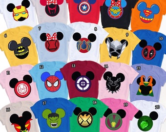 Super Hero Mouse Ears Matching Shirt, Superhero Family Shirt, Super Hero Birthday Group Shirt, Birthday Party Costume Shirt