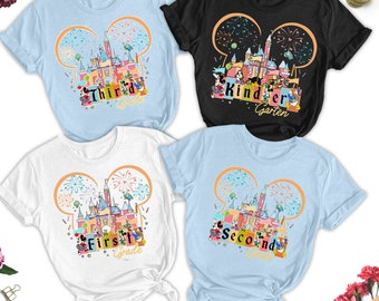 Custom Teacher Shirt, Magic Kingdom Back to School Shirt For Kid, Funny Teacher All Grade Matching Tee, First Day Of School Outfit