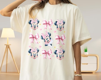Cute Minnie Coquette Comfort Colors Shirt, Minnie Girl Trip Shirt, Minnie Birthday Girl Gift, Valentine Princess Te, Minnie Bow Daughter Tee