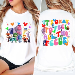 Inside Out Emotions Double Side Shirt, It&#39;s Okay To Feel All The Feels T-Shirt, Inside Out 2 Trending Tee, Inside Out Mental Health Shirt RE