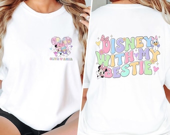 Camiseta personalizada de Minnie Daisy con mi mejor amiga, regalo mágico para amigas para un viaje, camiseta a juego para chicas, regalo de cumpleaños personalizado para amigas.