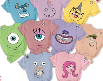 Monster World Matching Cosplay Shirt, Monster Face Inspired Matching Shirts, Halloween Costume For Family Group T Shirt, Birthday Gift
