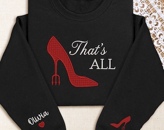 Camiseta personalizada con bordado de El diablo viste de..., sudadera con nombre personalizado bordado, regalo para amantes de la moda, sudadera con cita divertida de película.