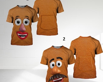 Mrs. Potato Head Shirt, Toy Story Costume Cosplay 3D T-Shirt, Mr and Mrs Valentine Gift, Halloween Costume For Family Group T Shirt