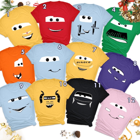 Cars Characters Shirt Cars Group Halloween Costume Shirt Cars Theme Birthday Shirt Cars Face Tee Lightning Car Kid Shirt Gift for Son Etsy UK