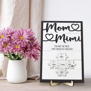 Custom Mothers Day Puzzle Wooden Sign For Grandma Mimi, Personalized You Are The Piece That Holds Us Together Frame, Mother&#39;s Day Gift 2025