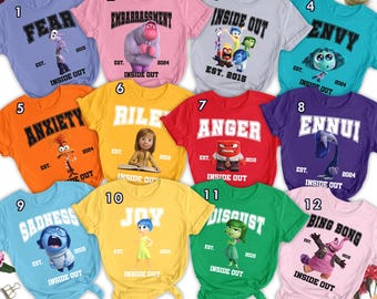 Disney Inside Out Characters Matching Shirt, Inside Out 2 Movie Matching T-Shirt, Group Matching Tee, Family Halloween Shirt, Inside Out Tee