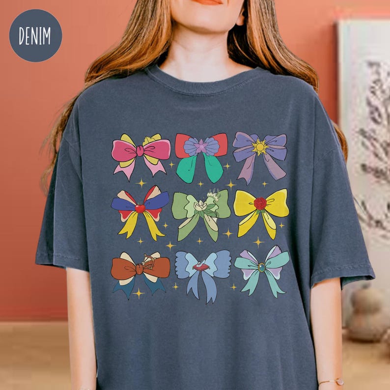 Princess Coquette Bow Watercolor Shirt, Magic Castle Sweatshirt, Aurora Ariel Belle Cinderella T-Shirt, Coquette Bow Girls Matching Tees image 3