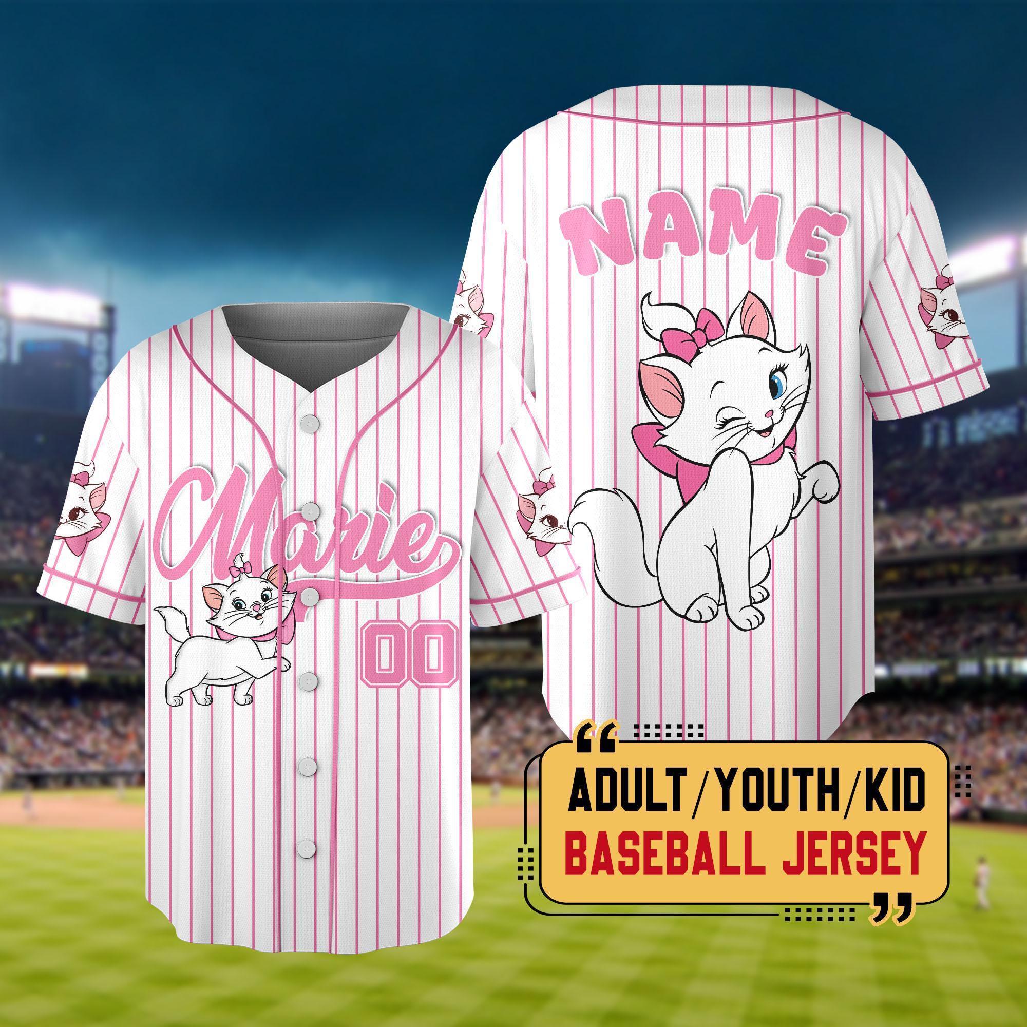 Discover Personalized Disney Marie The Aristocats Baseball Jersey, Custom The Aristocats Team Jersey, Marie The Aristocats Kids, Marie Cat Jersey