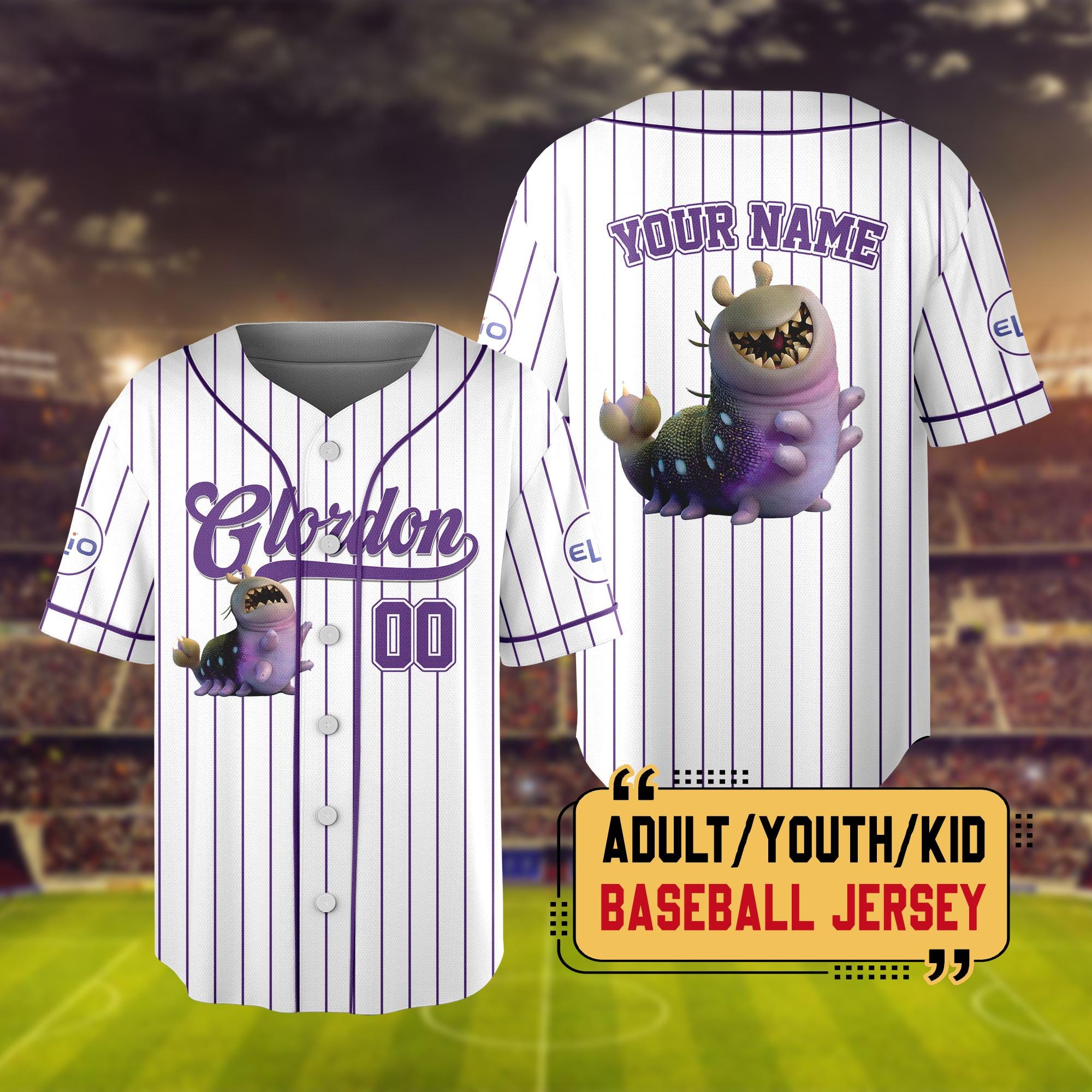 Discover Personalized Disney Pixar Glordon Elio Baseball Jersey, Custom Kid Youth Adult  Jersey, Custom Elio Characters Baseball Jersey, Elio Shirt