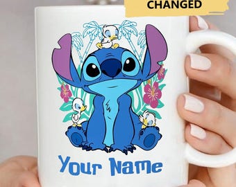 Personalized Blue Alien Dog Movie Mug, Custom Cartoon Dog Coffee Office Mug, Cute Blue Dog Character Tea Cup, Dog Lover Gift For Birthday
