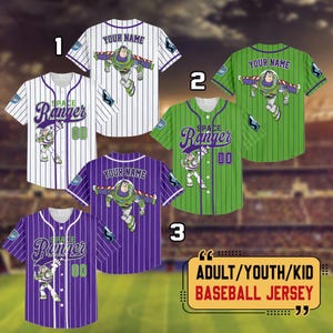 Personalized Buzz Lightyear Space Rangers Baseball Jersey, Disney Toy Story, Custom Kid Youth Adult Disney Jersey, Gift For Disney Fans