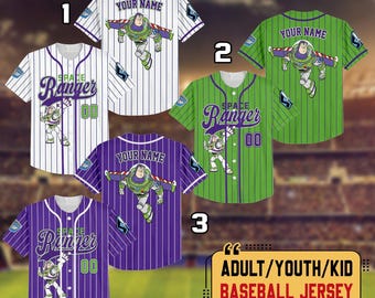 Personalized Buzz Lightyear Space Rangers Baseball Jersey, Wdw Toy Story, Custom Kid Youth Adult Wdw Jersey, Gift For Wdw Fans