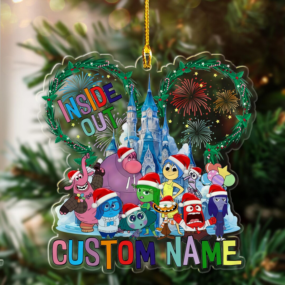 Personalized Inside Out 2 Christmas Themed Ornament, Custom Name Joy