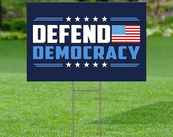Defend Democracy Yard Sign, Anti-Trump Garden Sign, Resist Hate Lawn Sign, Resist Racism Yard Sign, Protect Democracy Yard Sign, Anti Maga