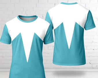 Ice Superhero Costume T-Shirt, Ice Hero Cosplay Costume Tee, Halloween All Over Print 3D Outfits, Ice Superhero Cosplay Tee