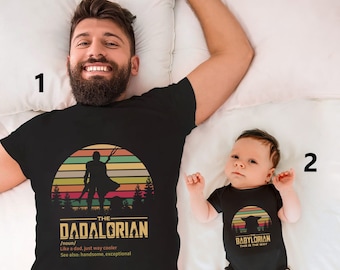 The Dadalorian And The Babylorian Fathers Day Tee Set, Dad And Child Matching Shirt, Dadalorian Shirt, Dad Gift, This Is The Way Shirt