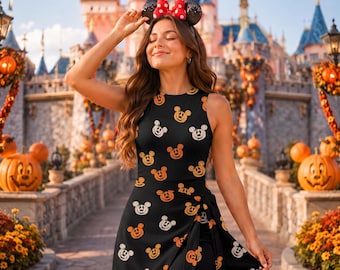 Mickey Pumpkin Halloween Wrap Skort Dress, Spooky Mouse Ears Jack O Lantern Skort, WDW Spooky Season Skirt, Mickey's Not So Scary Skirt