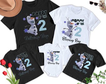 Personalized Olaf Birthday T-Shirt, Funny Olaf Frozen Character Birthday Matching Shirt, Xmas Snow Man Olaf Family Gift, Kids Birthday Tee