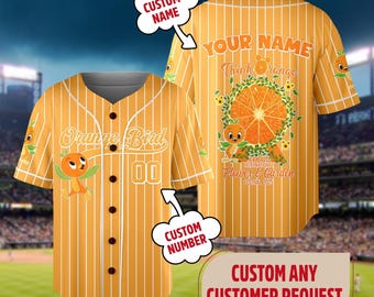 Custom Wdw Orange Bird Epcot Flower and Garden Baseball Jersey, Funny Orange Bird Shirt, WDW Festival Family Trip Matching Tee