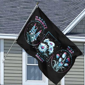 Subtle Fdt House Flag, Anti MAGA House Flag, Political Flag, Anti Donald Trump Flag, Floral Fdt Flag, Anti Trump Flower, Feminist Flag Gift