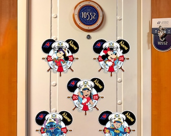 All Characters Cruise Line 2025 Cruise Door Magnet, Mickey & friends Stitch Toy Story Magnet, Family Vacation Trip Cruise Door Magnet