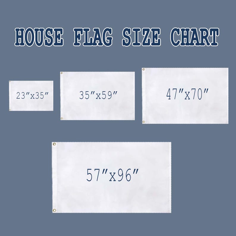 a picture of a house flag size chart