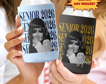 Personalized Photo Senior 2026 Can Cooler, Custom Childhood Photo Graduation 2026 Can Cooler, Graduation Party Supplies, Senior Night Favors