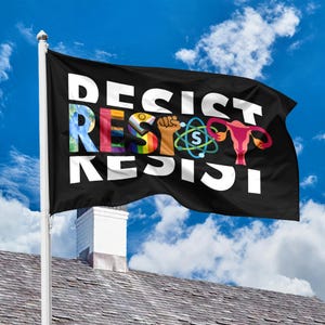 Not My President House Flag, Anti Trump House Flag, Flag Gift for Democrat, FDT Flag, Protest Flag, Feminist Gift, Politics House Flag