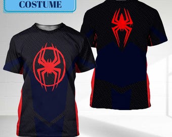 Miles Morales Spider-Man Across the Spider-Verse Cosplay Halloween Shirt, Spiderman Halloween Costume Hoodie, Spiderman All Over Printed Tee