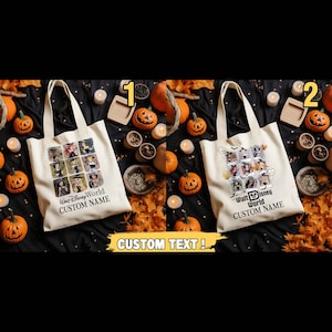 Personalized Name Take Pictures With Snow White Cinderella Belle Princess Halloween Tote Bag, Custom Name Princess Club Trick or Treat Bag