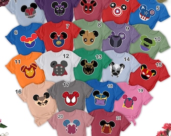 Superhero Team Matching Shirt, Mouse Ears Superhero Character Shirt, Hero Group Party Outfit, Superhero Family Trip Matching Tee
