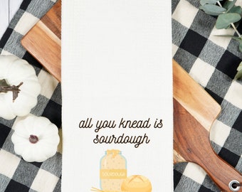 Sourdough Kitchen Towel | Tea Towel for bakers | foodie kitchen accessories | kitchen decor farmhouse | homesteader waffle dish towel