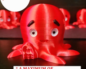 Virgin Voyages octopus. Pack of 9 octopus. Silk Red.
